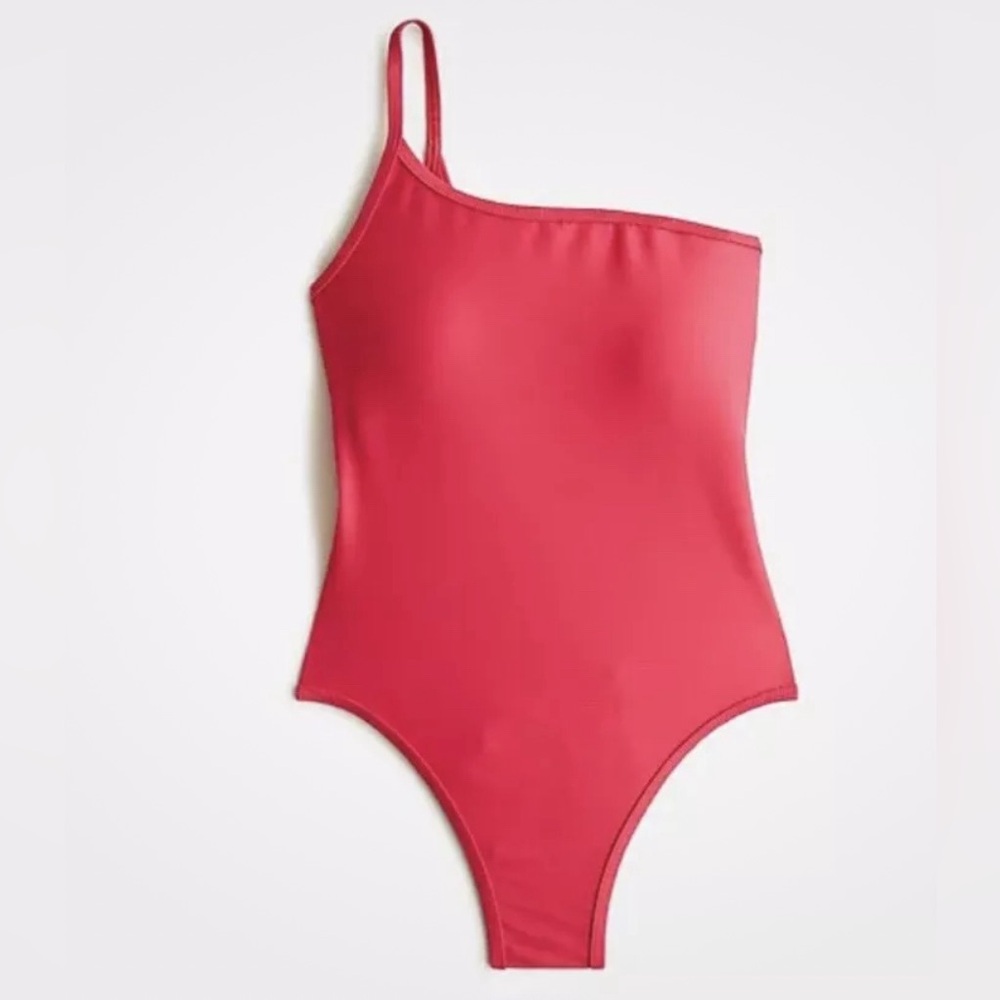 J. crew fuchsia ribbed one strap, one piece swimsuit Women’s size 24